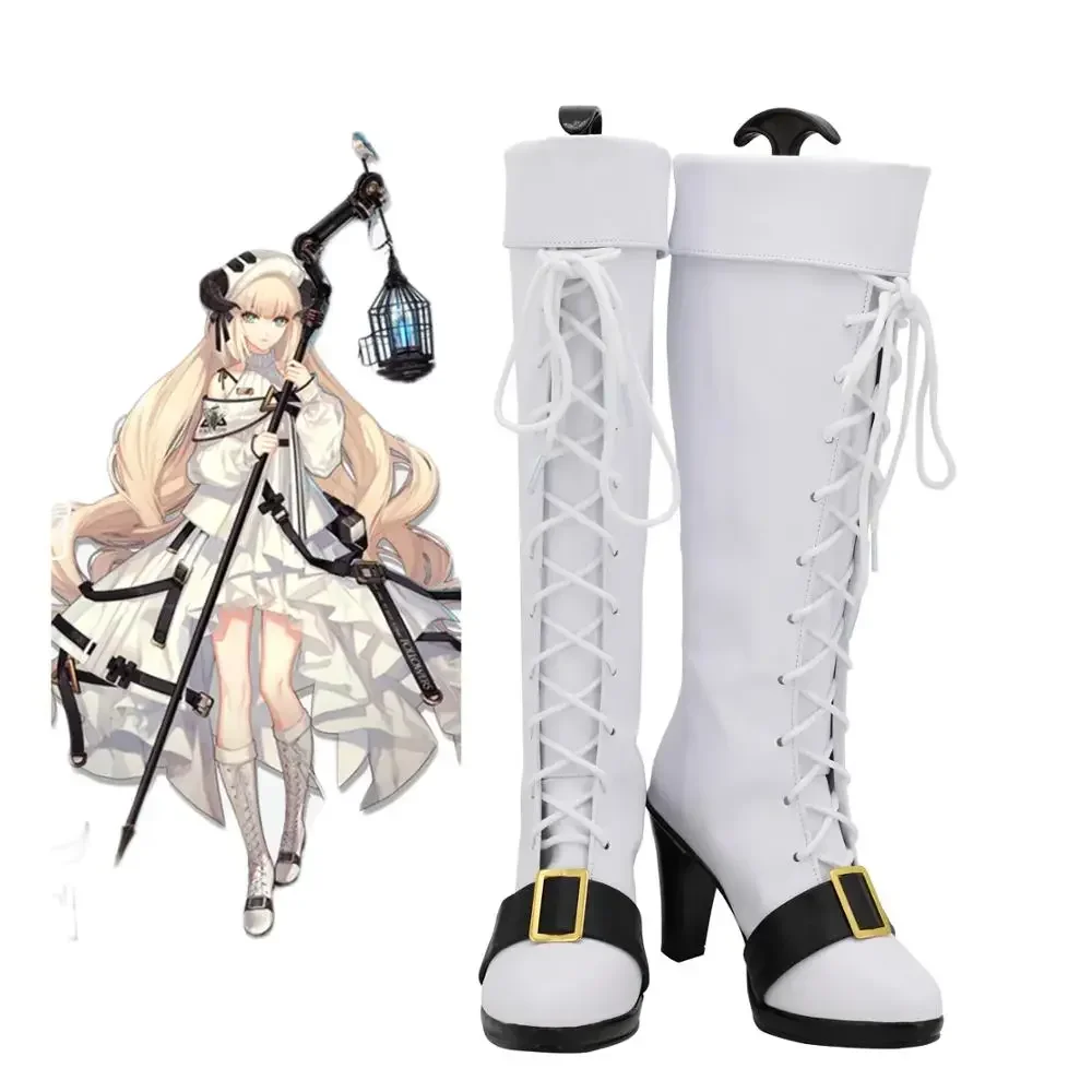 

Arknights Nightingale Cosplay Boots White High Heel Shoes Custom Made