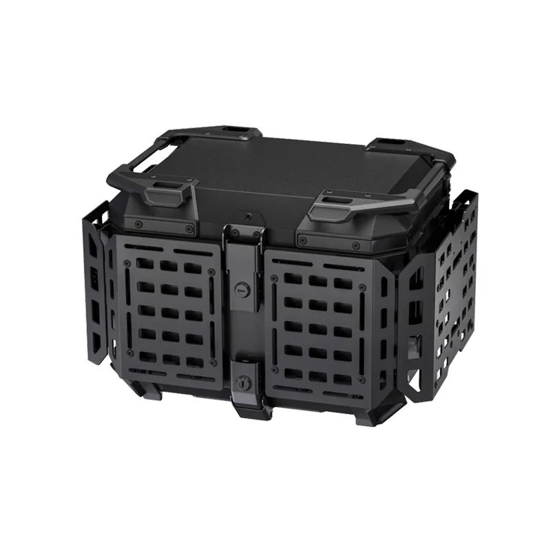 45L Motorcycle Armored Tail Case, Aluminum Alloy, Multifunctional, Portable, Electric Vehicle Trunk with baseplate