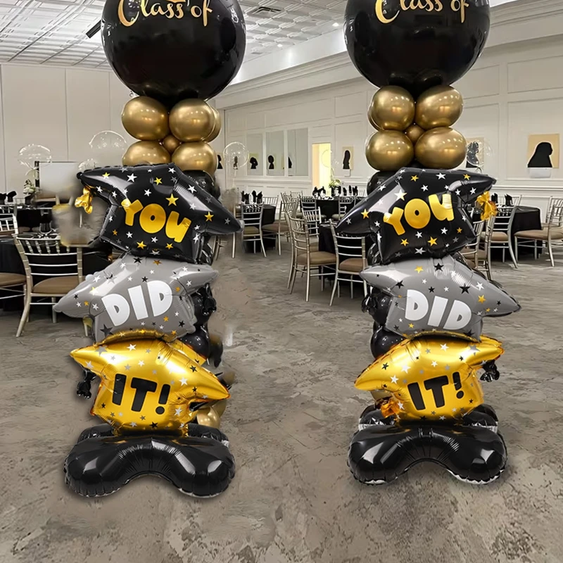 

Graduation Standing Foil Balloons 2026 Graduation Cap You Did It Base Balloons for Graduate Celebration Decoration Supplies