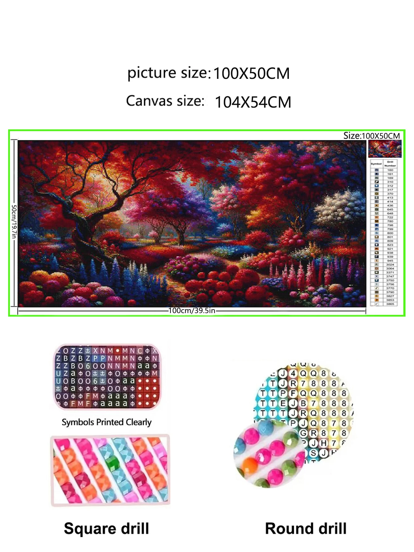 colorful fantasy landscape Diy Diamond Painting Full Diamond Mosaic Cross stitch kits ﻿ vibrant flower-filled forest Home Decor