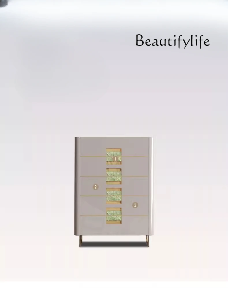 light luxury chest of drawers  light luxury locker simple back string bedroom storage cabinet metal