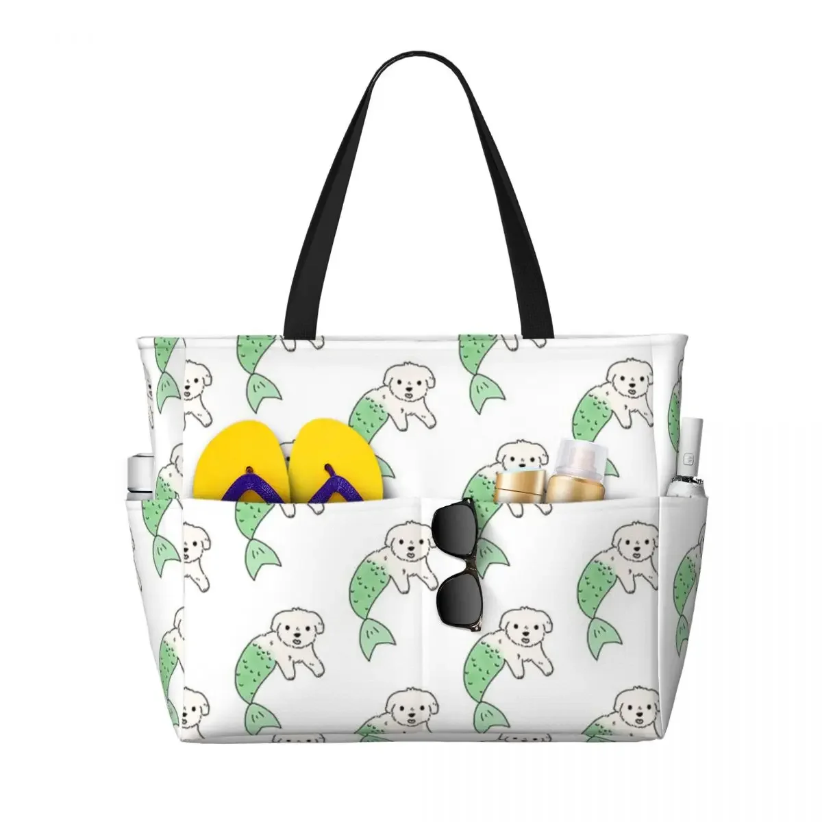 

Maltipoo Merdawg Beach Travel Bag, Tote Bag Personality Practical Sports Birthday Gift Multi-Style Pattern