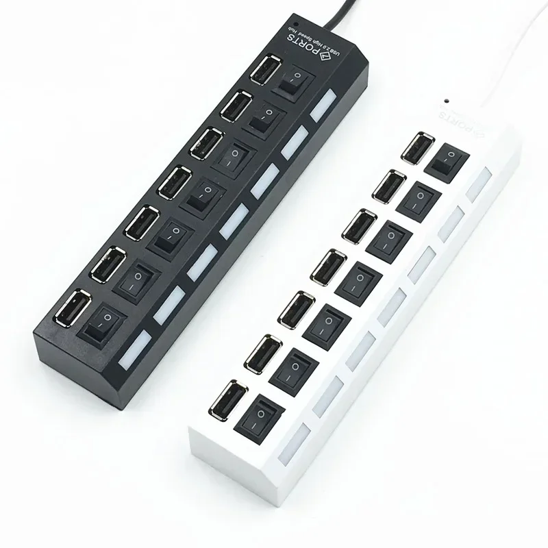 

USB 2.0 Hub USB Hub 2.0 Multiple USB Splitter 3 Hab with Power Adapter 7-port Multiple Extender 2.0 USB3 Hub with PCv Switch