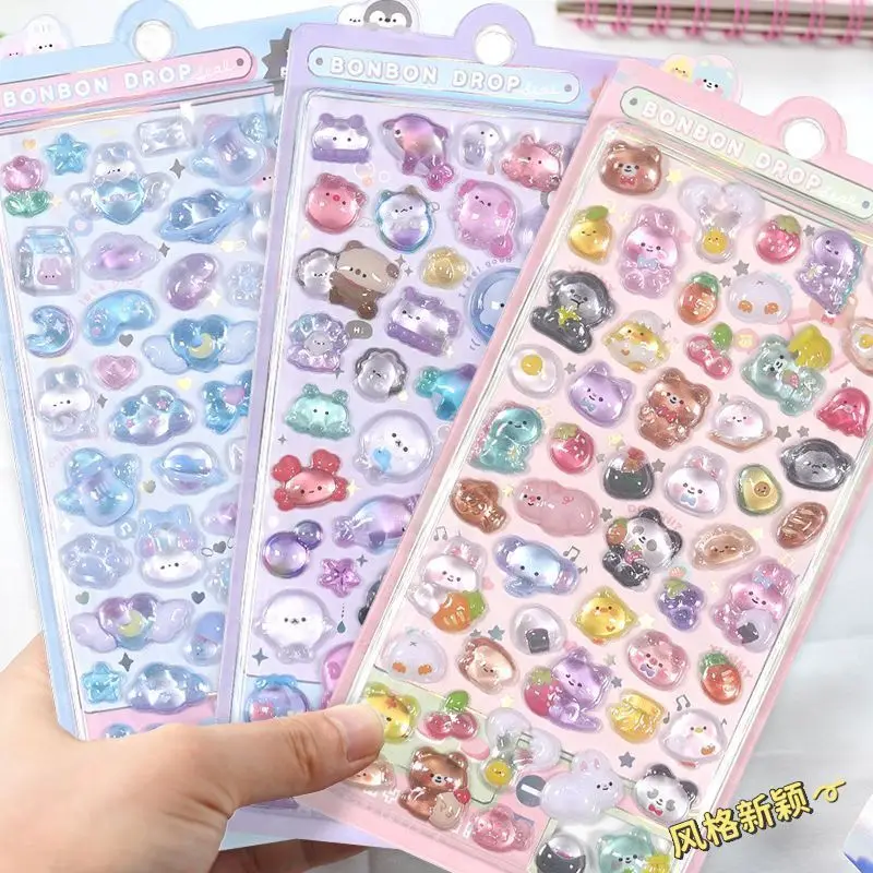 Interesting, cute, soft, fruit flavor, ice cream flavor, ice cream dessert, ice cream snack, pet snack, 3D texture stickers, bin