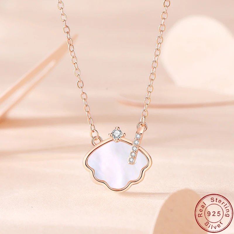 JIALY Fritillaria Pendant S925 Sterling Silver Necklace Clavicle Chain For Women Birthday Party Gift Jewelry