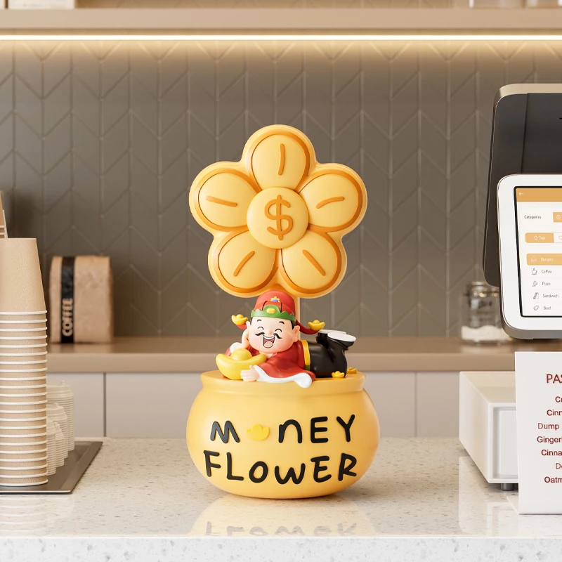 

Creative God of Wealth Desk Decorative Figurines Lucky Blessing Store Opening Gift Home Living Room Decor Accessories Feng Shui