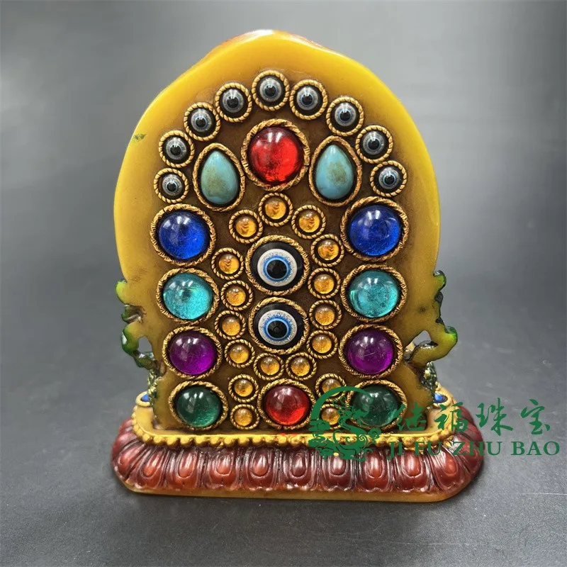Antique miscellaneous antique pulp painted gilt imitation Tian Huang Shoushan stone Tibetan Buddha Huang God of Wealth ornament