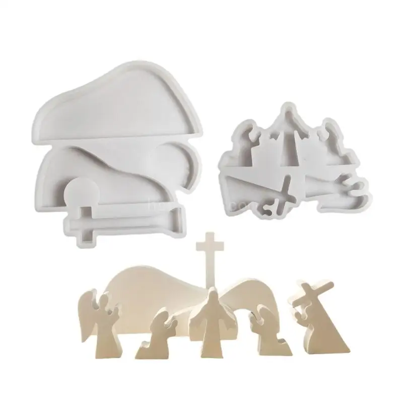 

Desk Ornament Mould Flexible Silicone Mold for Religious Themed Home Decoration Gypsum Molds Jewelry Making Supplies