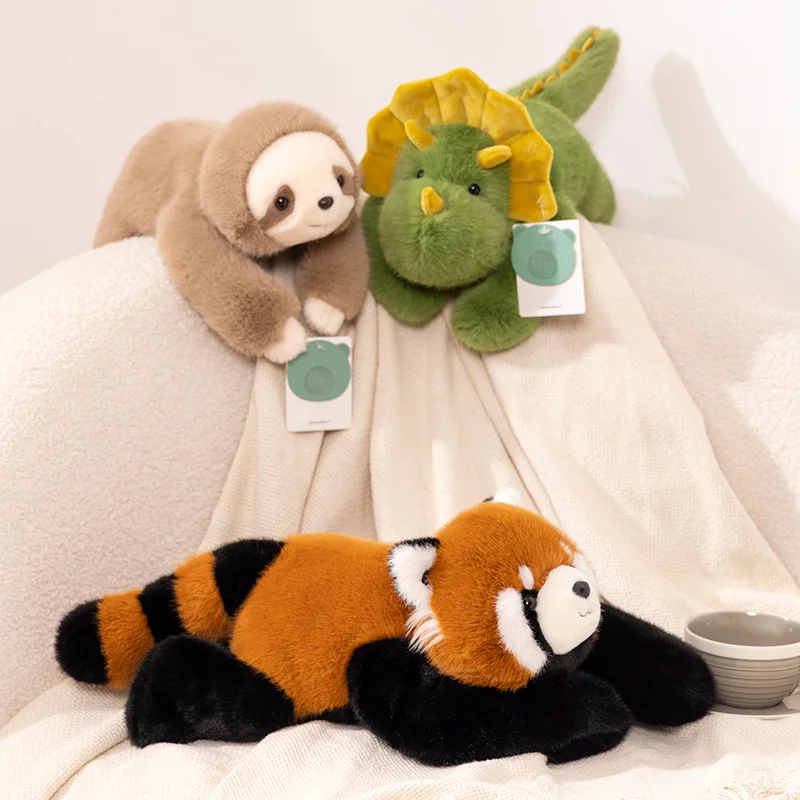 30cm Kawaii High Quality Forest Animal Plush Toys Pillow Soft Long-arm Bear Raccoon Dinosaur Sloth Panda Koala Dolls Home Decor