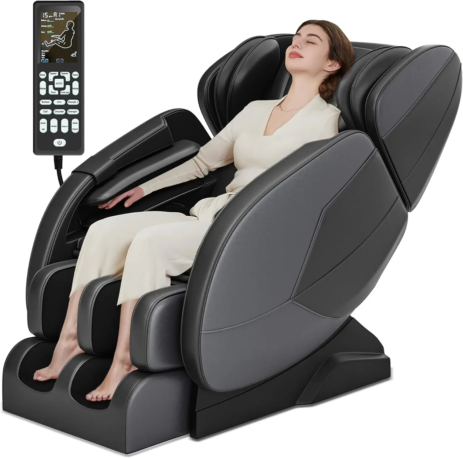 Massage Chair Full Body, Calf and Waist Heating Massage Chair Recliner, 6 Auto with Manual Modes, Zero Gravity Shiatsu Chai