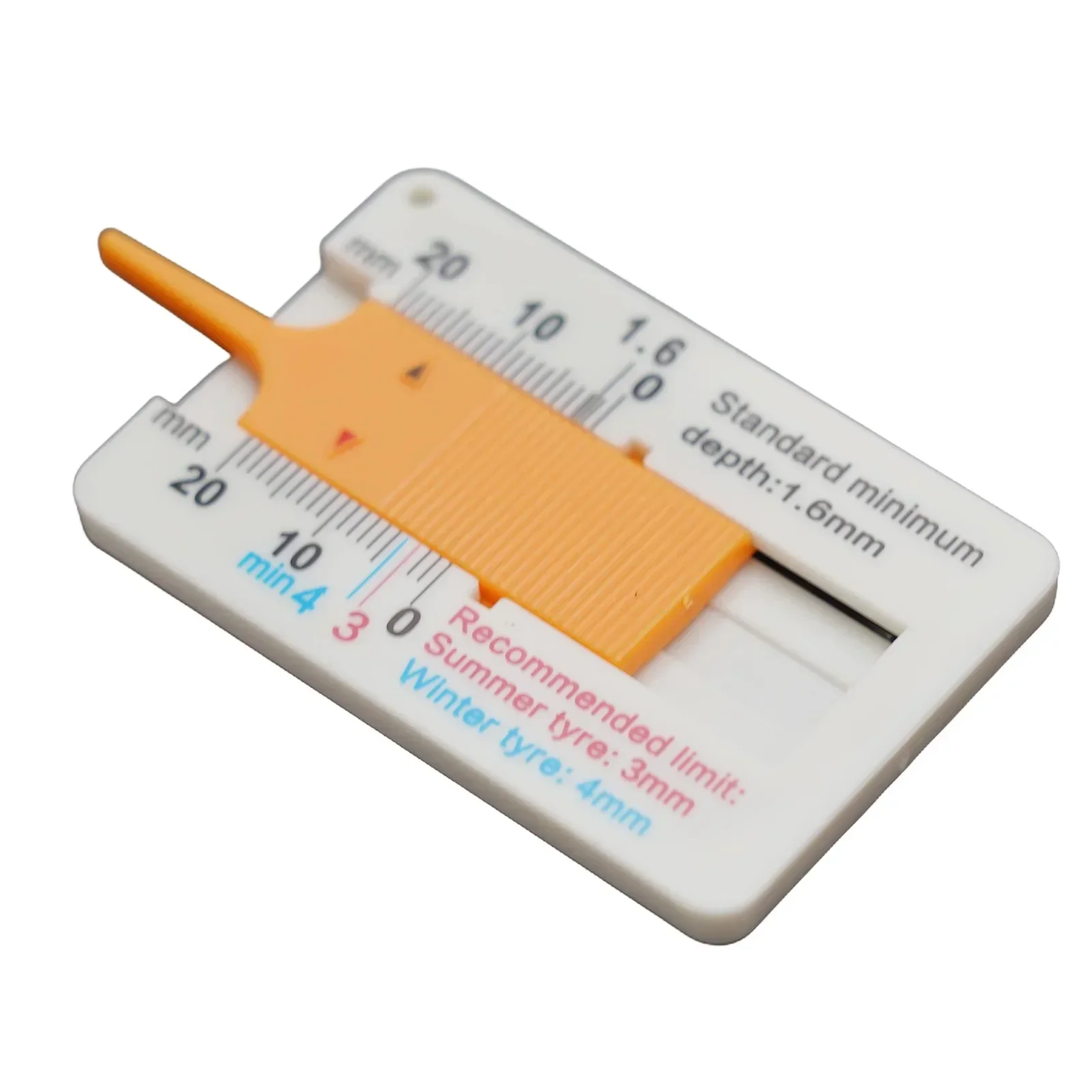 Plastic Tire Tread Ruler 0-20MM Vernier Depth Caliper Tire Tread Depth Ruler Length Approx 65mm/2.56