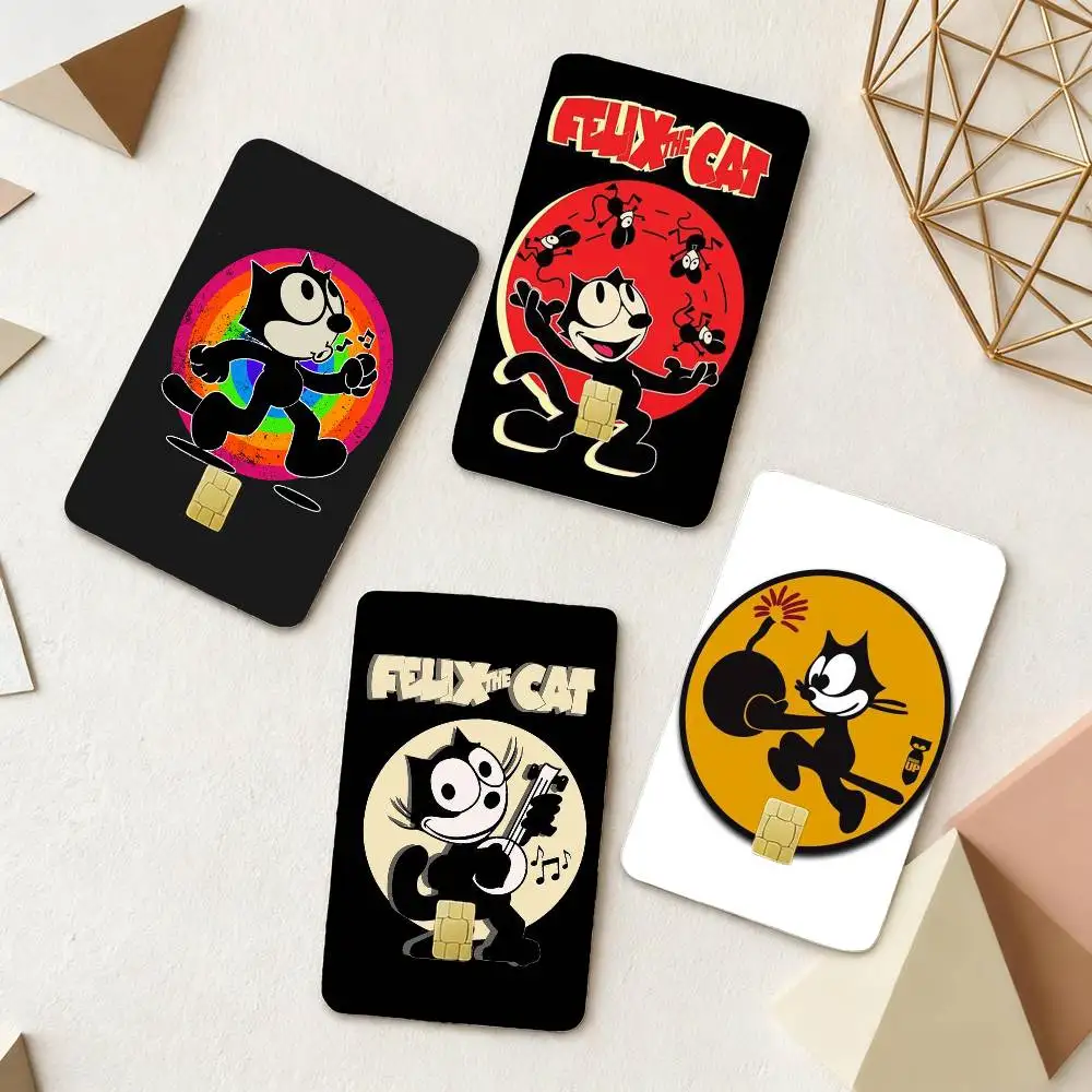 

F-Felix the Cat Card Stickers Small Waterproof Chip 4PCS Card Sticker Anti-Scratch