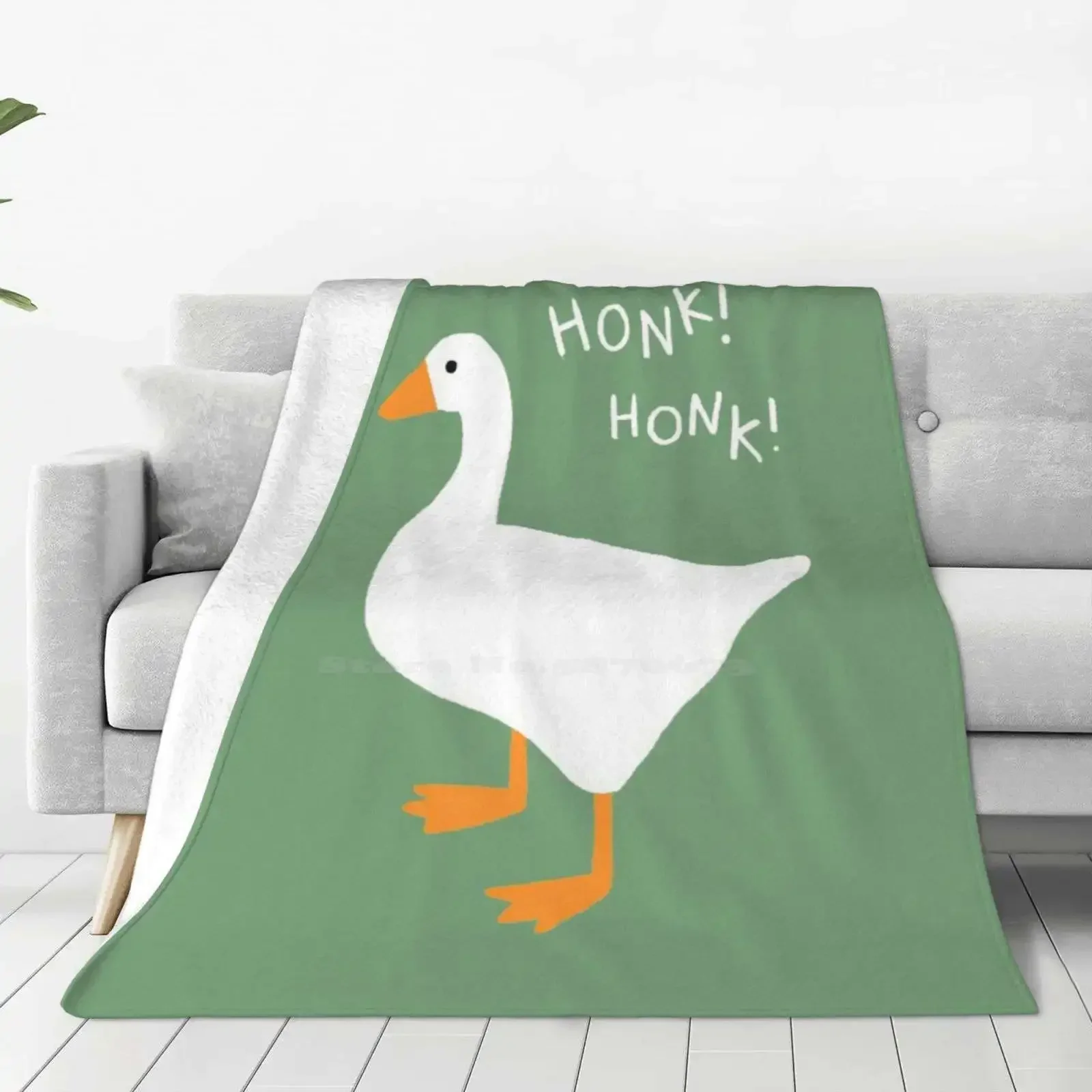 Honk Honk Goose Hot Sale Printing High Qiality Warm Flannel Blanket Honk Bird Duck Untitled Goose Game Fan Art Quack Simple