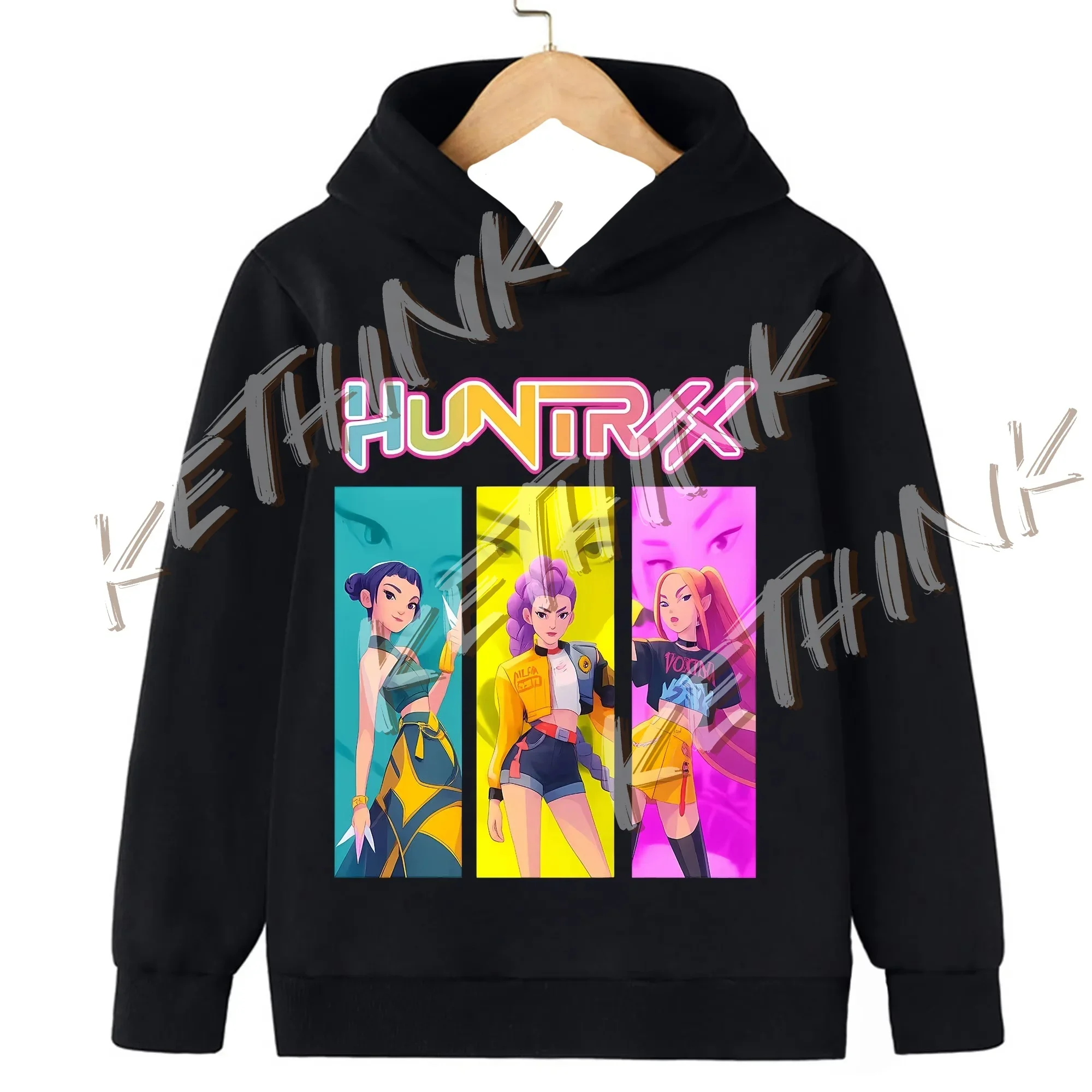 

KPop Demon Hunter Huntrix Children's Sweatshirt Autumn New Boys Girls Fashion Street Pullover Children's Clothing