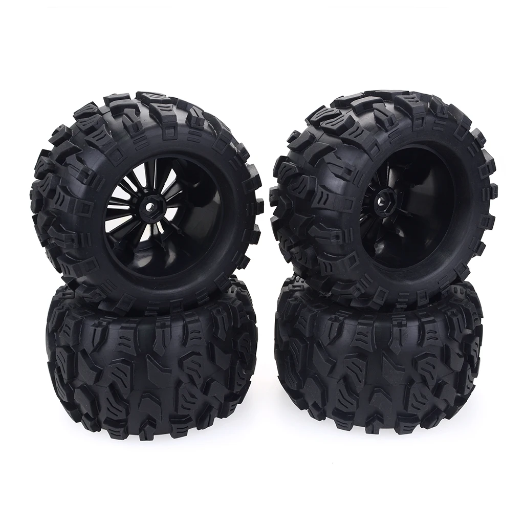 ZD Racing-Monster Truck Tire, Rochas de borracha, Roda Hex para RC Crawler, Axial, Traxxas, Tamiya, Kyosho, 125mm, 1, 10, 12mm, 4pcs