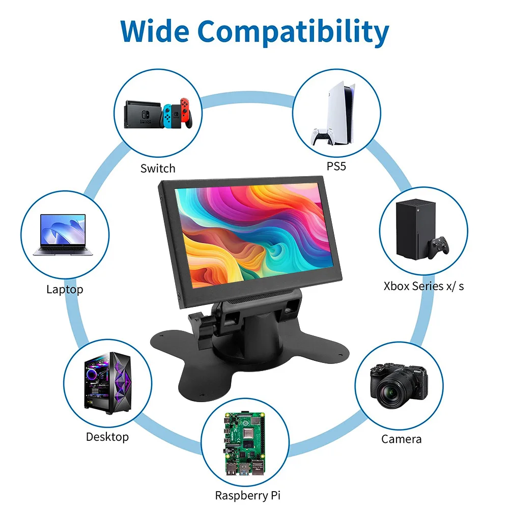 LESOWN 4.3 Inch Touch Mini Monitor 800x480 Auxiliary Screen Portable Media Players Small Camera Video Field Monitor for TV Box