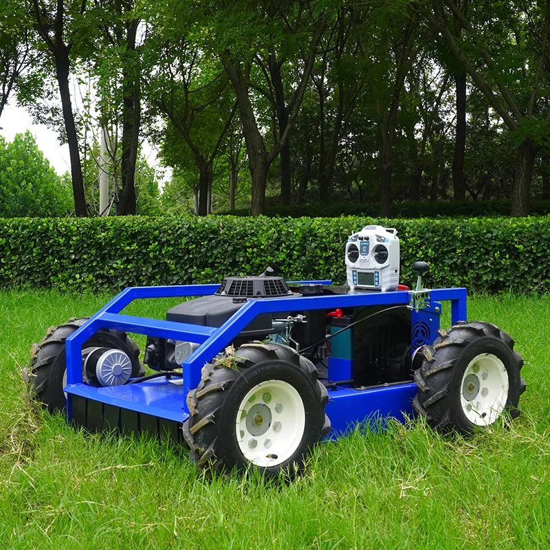Customized All Terrain Grass Cutting Machine 9HP Remote Control Robot Lawn Mower For Agriculture and Forestry