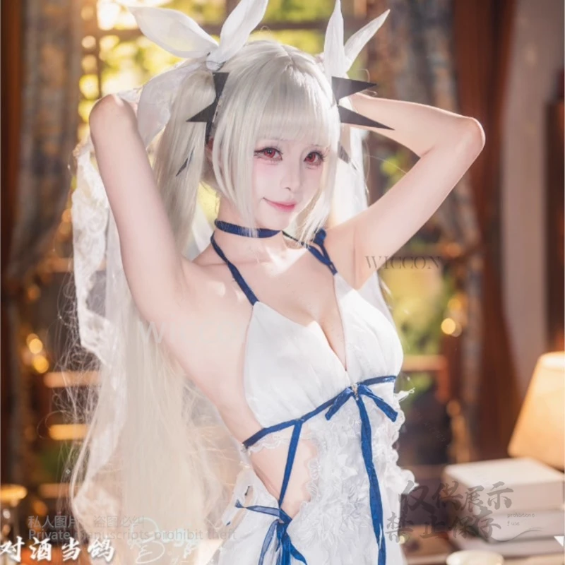 アニメゲームアズールレーンヤヌスセーラーコスプレ衣装ファンシーセクシーなウェディングドレスハロウィンパーティー演じる役割服衣装カスタマイズ