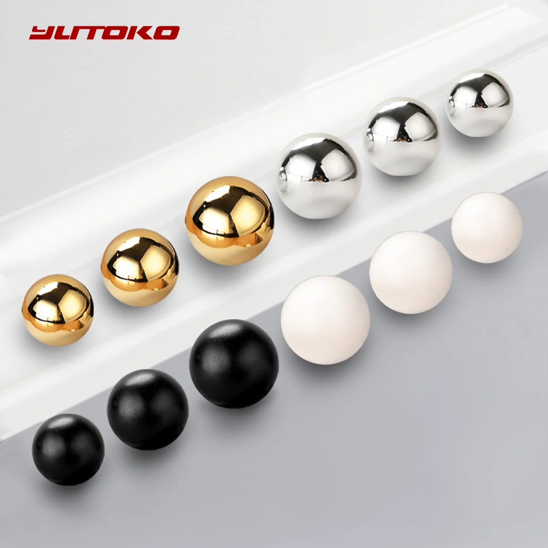 YUTOKO Single Hole Kitchen Cabinet Door Handles Spherical Light Luxury French ABS Plastic Drawer Knobs and Handles for Furniture