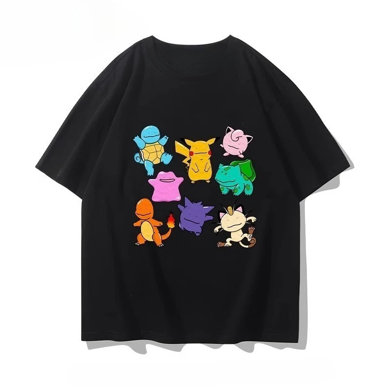 

Miniso handheld game peripheral T-shirts for men and women summer new loose casual Halloween short-sleeved Christmas tops
