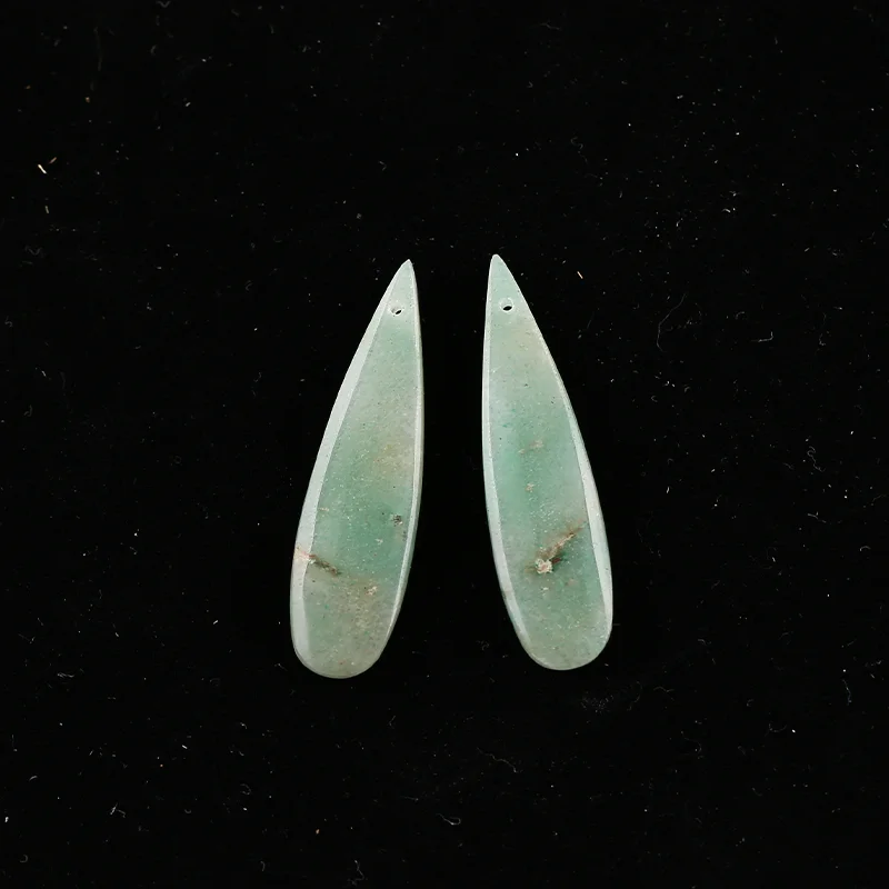 B&F Green Aventurine  Earring Beads for Jewelry Making, Handmade Natural stones beads, Stones for jewelry Making Supplies