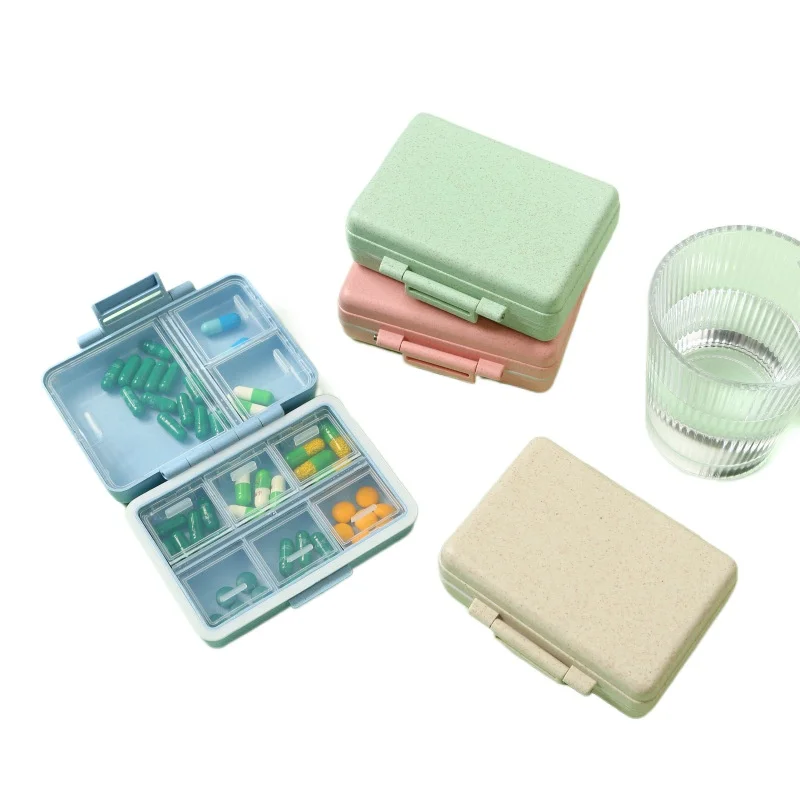 Kit d'emballage de pilules AfricPills, boîte à médicaments étanche à 9 grilles, boîte de rangement de pilules portable d'une semaine, trousse de premiers soins d'évaluation