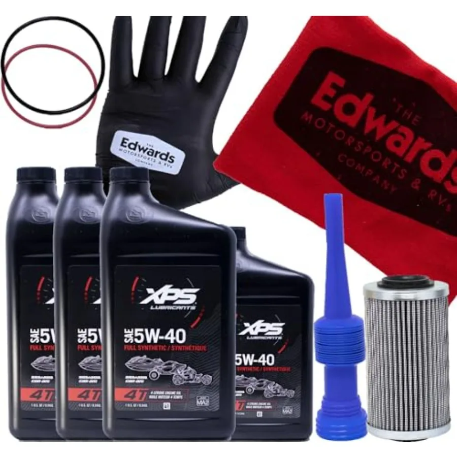 

Edwards Full Synthetic Oil Change Kit for SeaDoo 1500cc or Larger 4Tec and Ace Engines Complete Maintenance Solution with High-