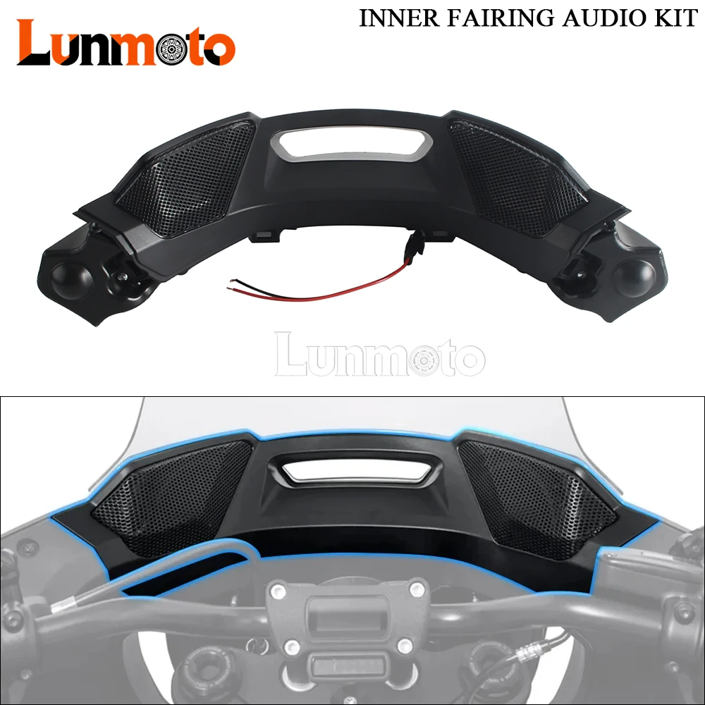 

Motorcycle Inner Fairing Audio Kit Assembly With Speakers Amplifier & Housing For Harley Softail Low Rider ST FXLRST 2022-Later