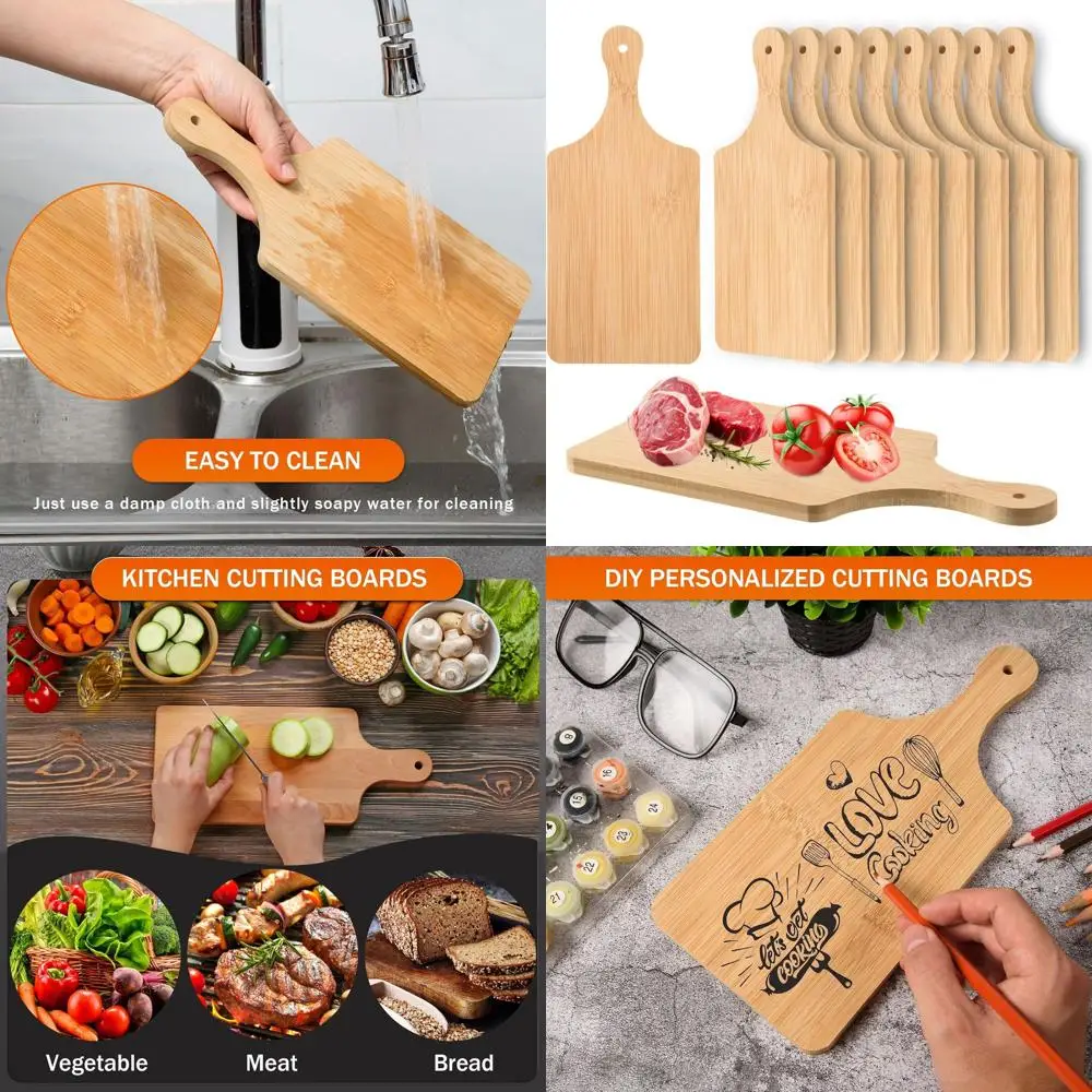 

Набор из 24 толстых бамбуковых разделочных досок размером 11x5 дюймов с персонализированной лазерной гравировкой для сервировки, закусок, свадеб и других мероприятий