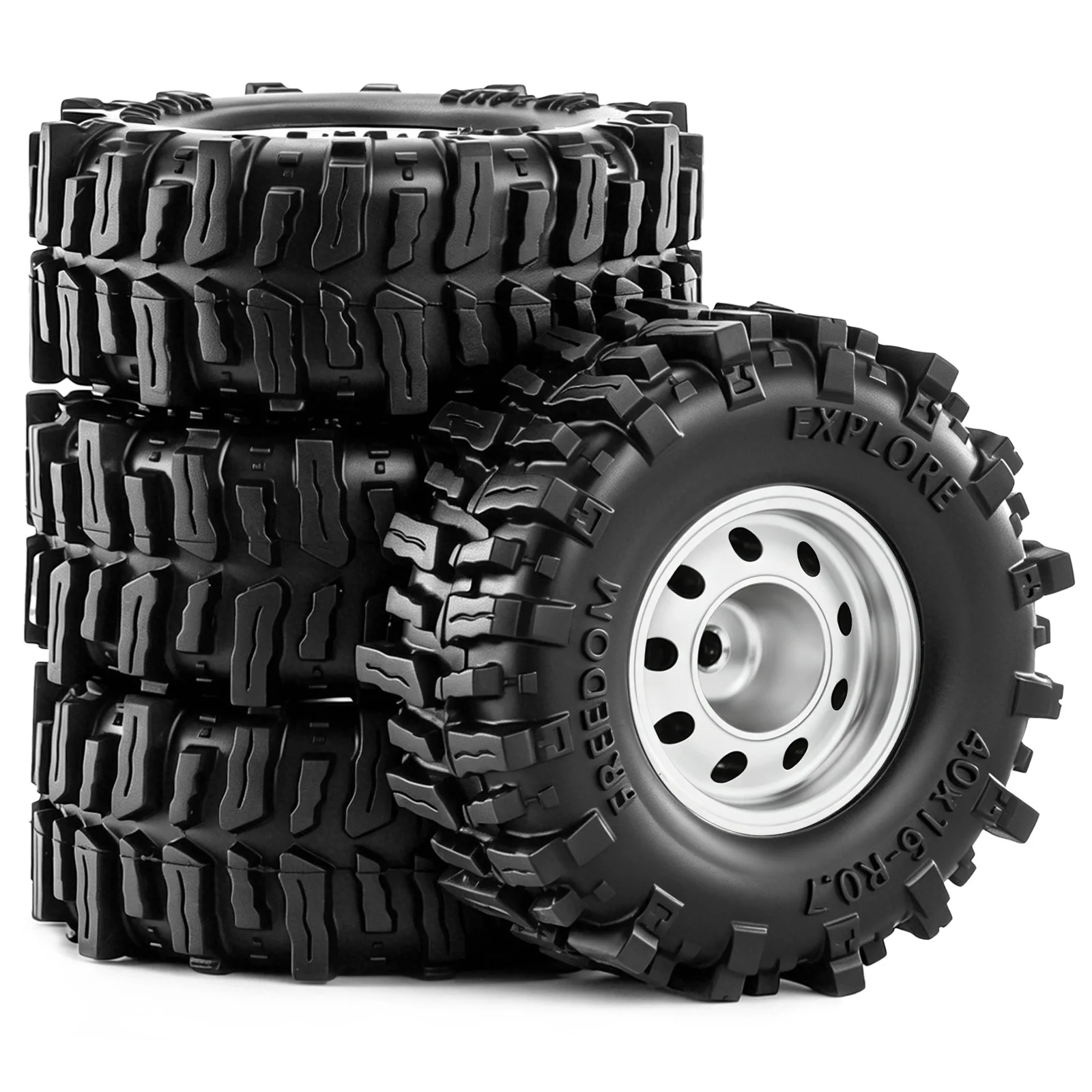 4PCS 0.7 Inch Metal Wheel Tires 40mm OD For 1/30 Axial SCX30 Bronco K10 1/32 Redcat Ascent-32 Mini RC Crawler Upgrade Parts