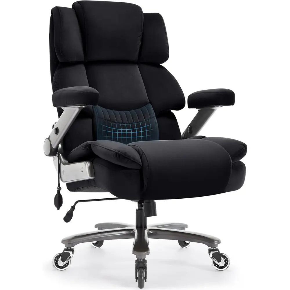 

Extra Wide High-Back Ergonomic Office Chair with 3D Armrests for Plus Size, Adjustable Lumbar Support