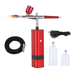 Beste 32 Psi Draadloze Airbrush Met Pocket Compressor Draagbare Hogere Druk Zwarte En Rode Kleur 1.2M Slang Pneumatische Tool pomp