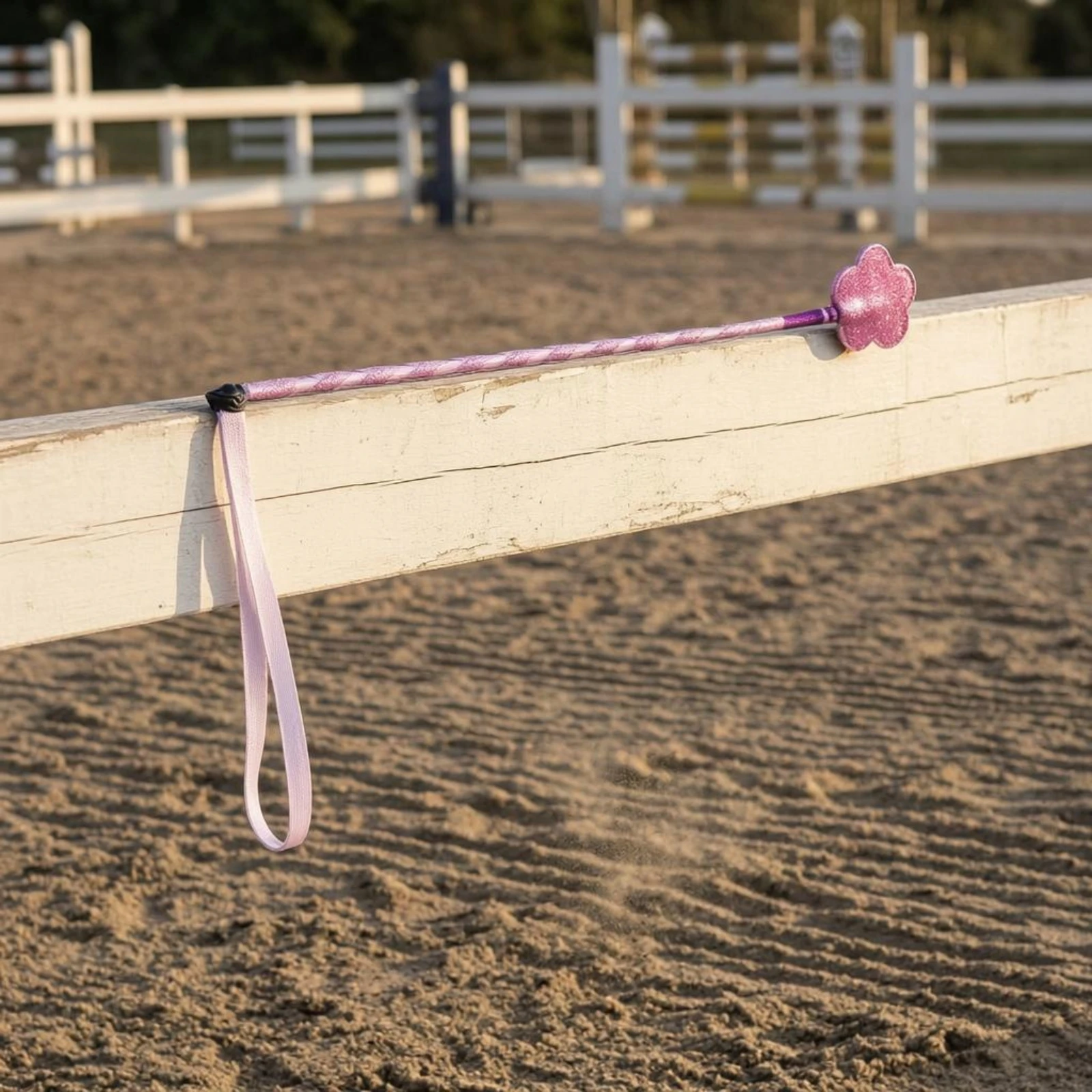 

Children's Riding Whip Glittery Pink Riding Whip Equine Training Crop Lightweight Equestrian Gear Short
