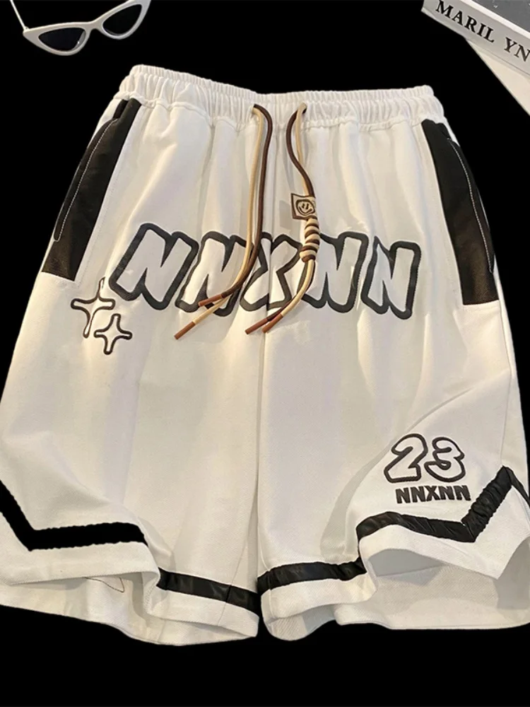 

American Baskeall orts Men's Summer Thin Qui Dry Loose Sports Pants High Street Trendy Brand Large Size Casual Five-Qua...