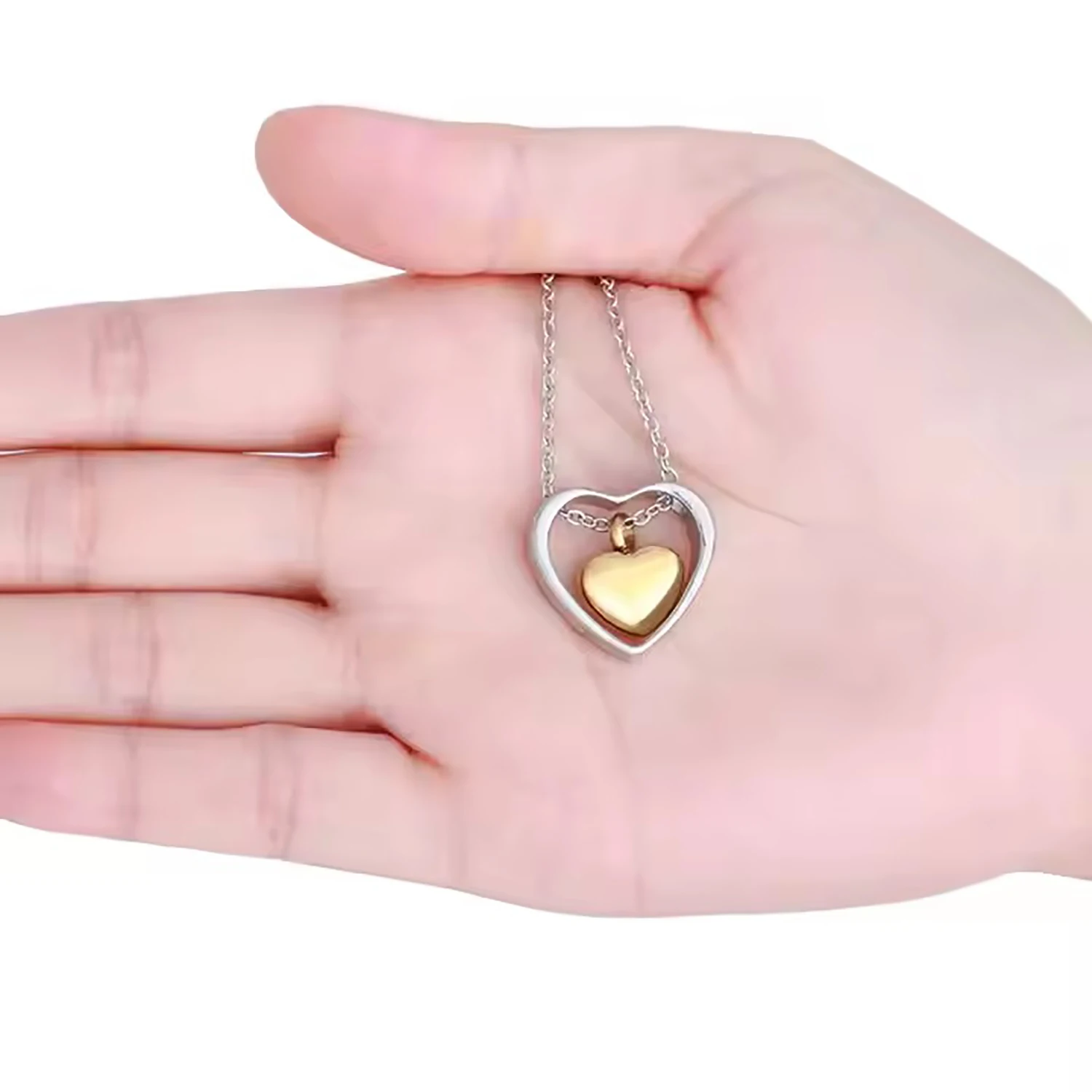 Heart Urn Cremation Pendant Neckalce for Women Men Stainless Steel Hollow Heart Love Jewelry for Ashes Keepsake Waterproof