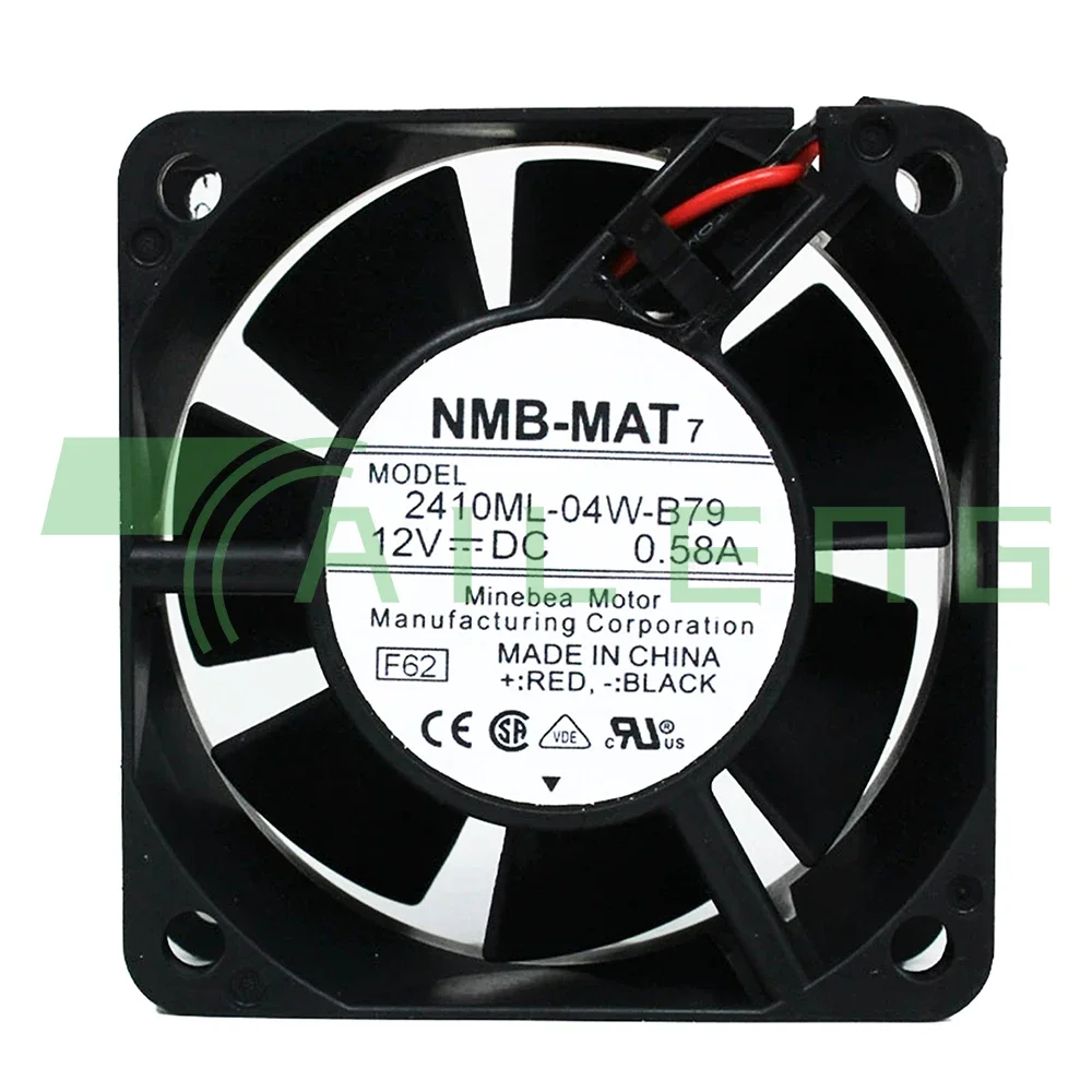 NMB 2410ML-04W-B79 -F62 6025 60x60x25mm 6cm DC 12V 0.58A 3 線サーバーインバーター冷却ファン