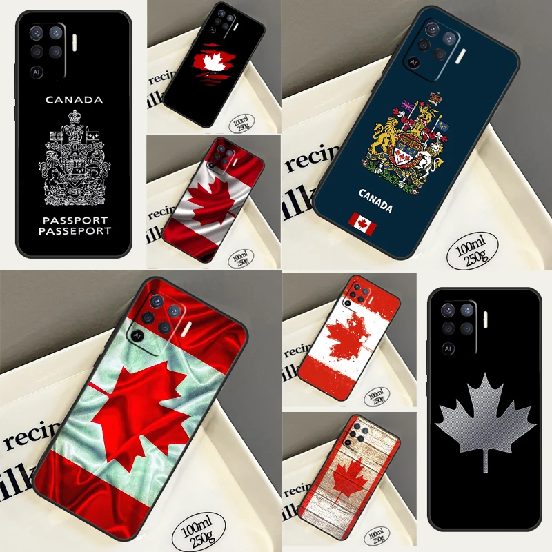 Canada Canadian Flag Case For OPPO A54 A74 A94 A15 A16 A17 A57 A77 A52 A72 A91 A96 A76 A5 A9 A31 A53 A57s Cover