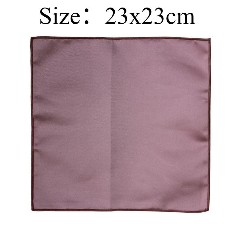 Unique Versatile Solid‑color Imitation Silk Men Pocket Square Firm Suit Handkerchief In Dusty Pink Black Gray White Korean Style