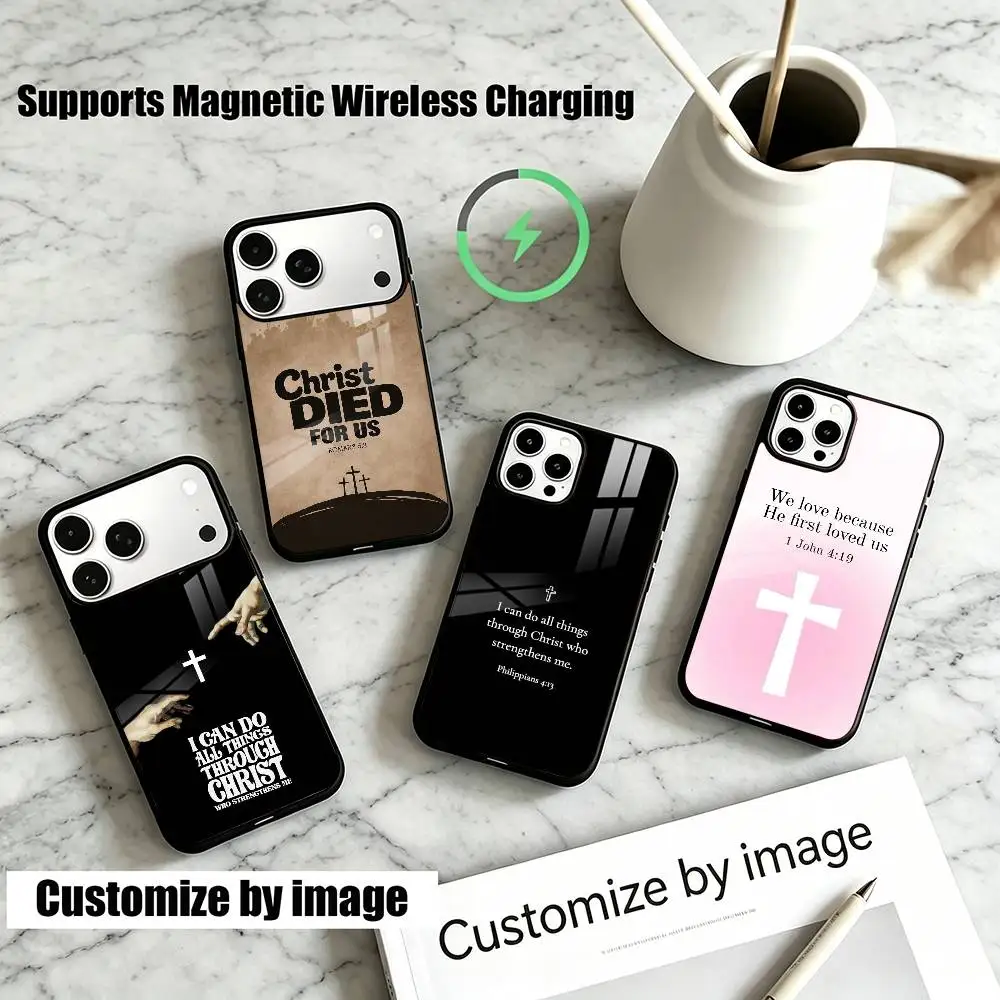 Christian Jesus Bible V-Verses  Phone Case For iPhone18,17,16,15,14,13Plus,Pro Compatible with magnetic wireless charging