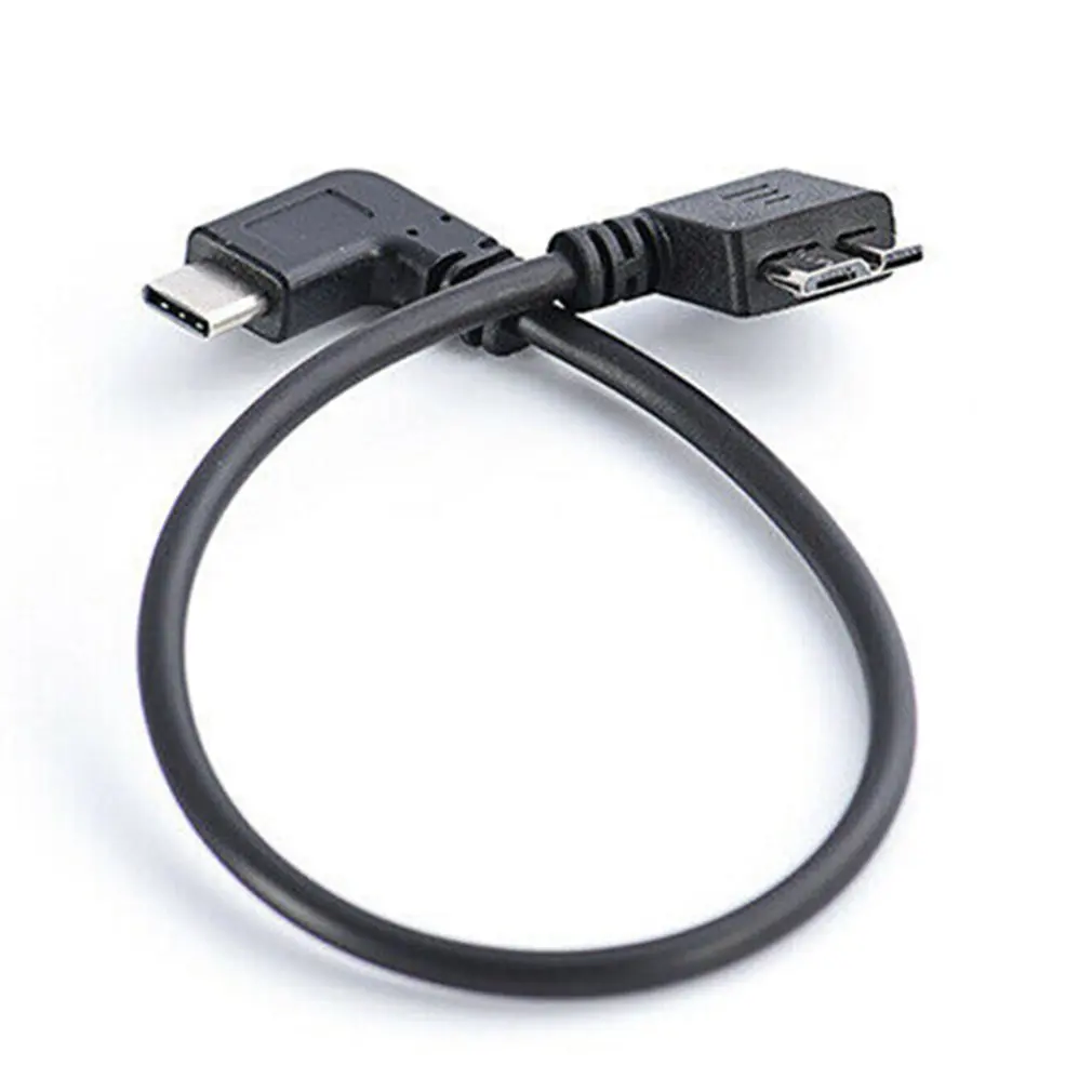 Angle USB 3.1 Type-C To USB 3.0 Micro B Cable Connector Data Cable 90 Degrees Transfer Files Sync Data