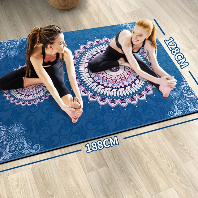 super big extra large thick wide two Double people  Person Yoga Mat,printed microfiber mats with custom design&logo.