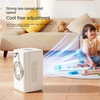 Mini ventilateur de bureau USB portable, climatiseur domestique, ventilateur alimenté par batterie rechargeable 3000 mAh avec réservoir d'eau de 370 ml, atomiseur de bureau 3