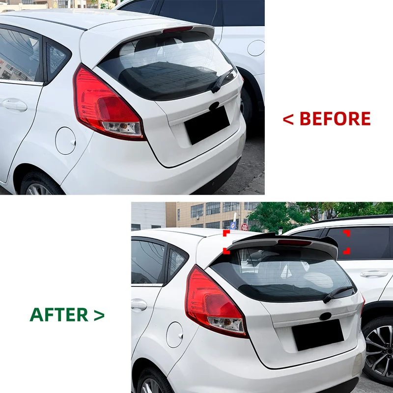 For Ford Fiesta MK7 2008-2017 Car Rear Roof Spoiler Tail Wing Trim Trunk Lip Splitter Styling Body Kits Tuning Car Accessories view 2