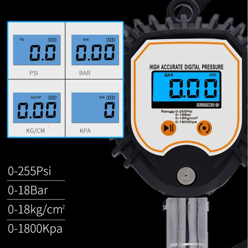 Wskaźnik ciśnienia w oponach samochodowych kalibrator opon LCD cyfrowy Tester kół pneumatyczny narzędzie do monitorowania manometr akcesoria