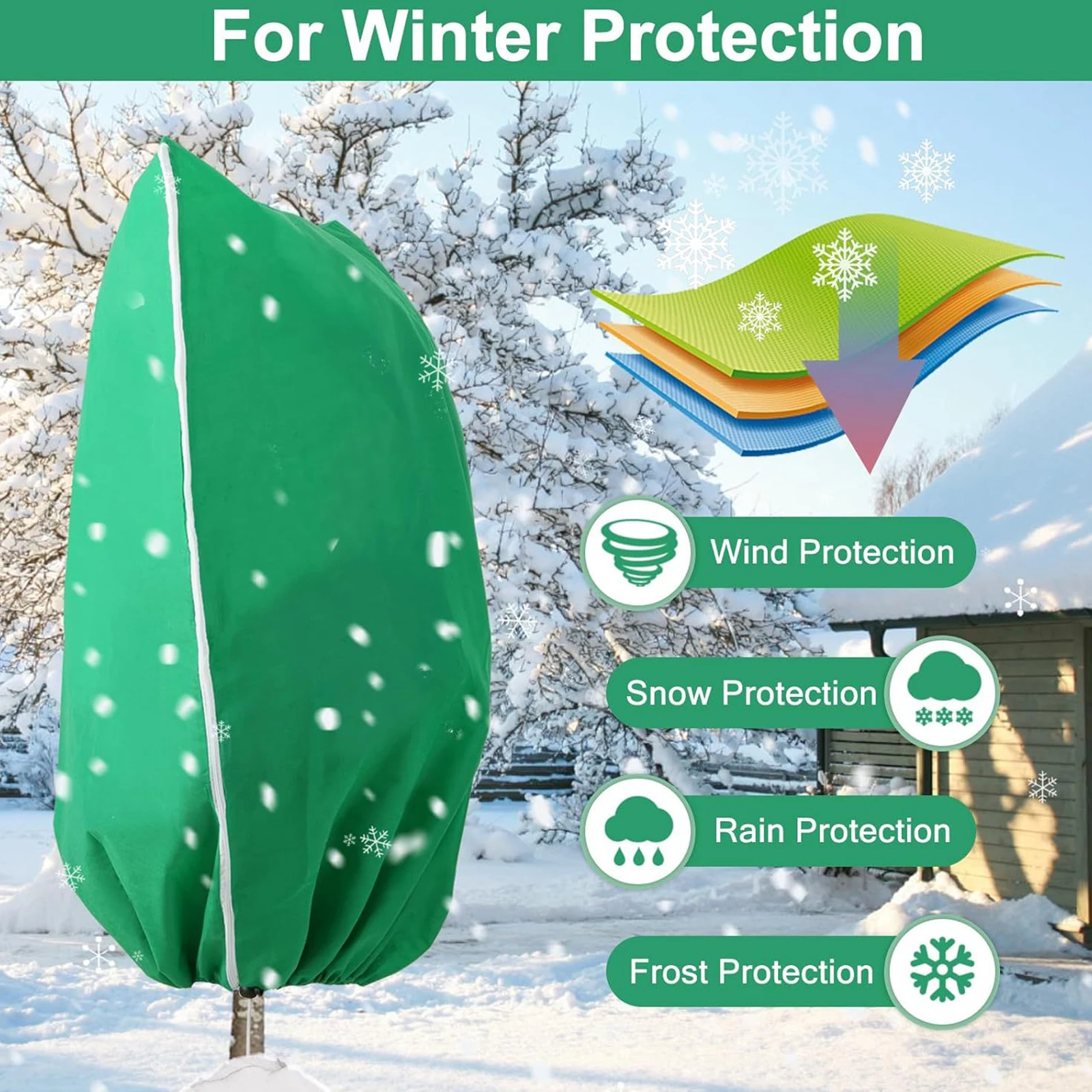 

Plant Covers with Drawstring Plant Frost Blanket Plant Protection Covers Bags Fabric for Outdoor Garden Potted Plant Shrub