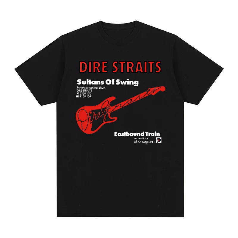 Dire stralts Vintage T-shirt Sultans Of Swing Pop Classic Rock Band Eric Clapton Cotton Men T shirt New TEE TSHIRT Womens tops