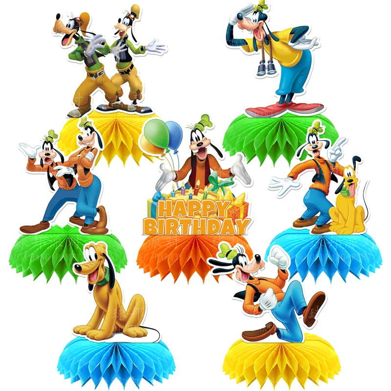 

MINISO 7 Pieces Goofy Birthday Party Decoration Kids Party Supplies Cupcake Decoration Background Centerpiece