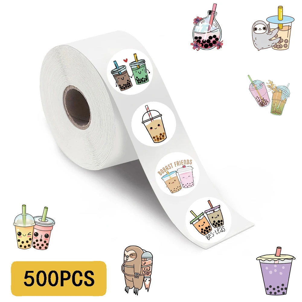 500 Uds rollo de té de burbujas pegatinas Nostalgia graduación Y2K moda portátil equipaje Harajuku papelería estética pegatina Casual ﻿