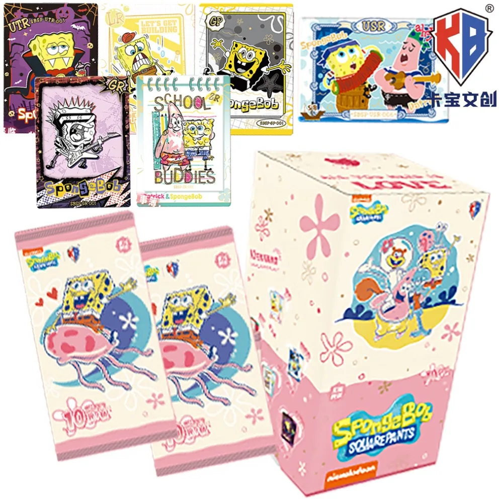 

Genuine Kabao SpongeBob SquarePants Collection Card Featuring Popular Comedy Cartoon Characters Boys and Girls Cherish Gift Toy