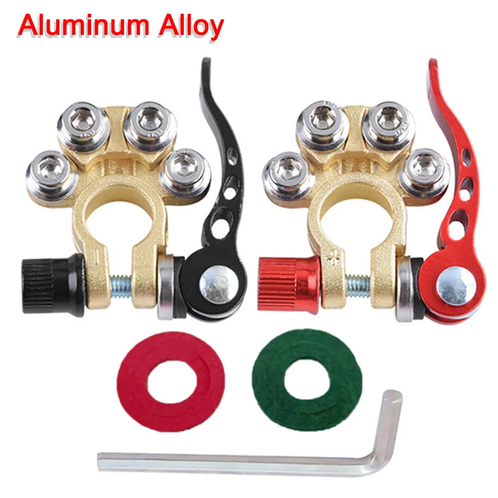 2 Stuks Auto Batterij Terminal Connectors Quick Release Disconnect 12V 24V Positieve Negatieve Batterij Kabel Uiteinden voor SAE/JIS Type Auto - afbeelding 1
